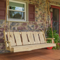 A&L Furniture Blue Mountain Series 6' Rustic Live Edge Timberland Porch Swing, Unfinished