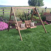 A&L Furniture Co. Amish-Made Cedar A-Frame Chair Swing Stand, Mushroom Stain