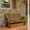 A&L Furniture Blue Mountain Series 5' Rustic Live Edge Timberland Glider Bench, Mushroom Stain