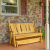 A&L Furniture Blue Mountain Series 5' Rustic Live Edge Timberland Glider Bench, Natural Stain