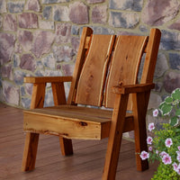 A&L Furniture Blue Mountain Series Rustic Live Edge Timberland Chair, Cedar Stain