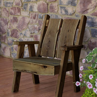 A&L Furniture Blue Mountain Series Rustic Live Edge Timberland Chair, Mushroom Stain