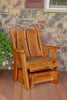 A&L Furniture Blue Mountain Series Rustic Live Edge Timberland Glider Chair, Cedar Stain