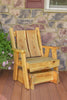 A&L Furniture Blue Mountain Series Rustic Live Edge Timberland Glider Chair, Natural Stain