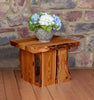 A&L Furniture Blue Mountain Series Rustic Live Edge Evening Grove Side Table, Cedar Stain