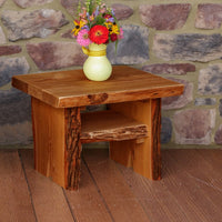 A&L Furniture Blue Mountain Series Rustic Live Edge Sunset Thicket End Table, Cedar Stain
