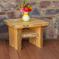 A&L Furniture Blue Mountain Series Rustic Live Edge Sunset Thicket End Table, Natural Stain