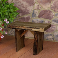 A&L Furniture Blue Mountain Series 2' Rustic Live Edge Wildwood Picnic Bench, Mushroom Stain
