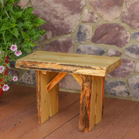 A&L Furniture Blue Mountain Series 2' Rustic Live Edge Wildwood Picnic Bench, Natural Stain