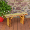 A&L Furniture Blue Mountain Series 3' Rustic Live Edge Wildwood Picnic Bench, Natural Stain