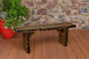A&L Furniture Blue Mountain Series 4' Rustic Live Edge Wildwood Picnic Bench, Mushroom Stain
