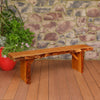 A&L Furniture Blue Mountain Series 5' Rustic Live Edge Wildwood Picnic Bench, Cedar Stain