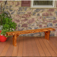 A&L Furniture Blue Mountain Series 6' Rustic Live Edge Wildwood Picnic Bench, Cedar Stain