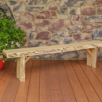 A&L Furniture Blue Mountain Series 6' Rustic Live Edge Wildwood Picnic Bench, Unfinished