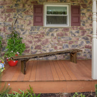 A&L Furniture Blue Mountain Series 8' Rustic Live Edge Wildwood Picnic Bench, Mushroom Stain