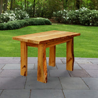 A&L Furniture Blue Mountain Series 4' Rustic Live Edge Autumnwood Picnic Table, Cedar Stain