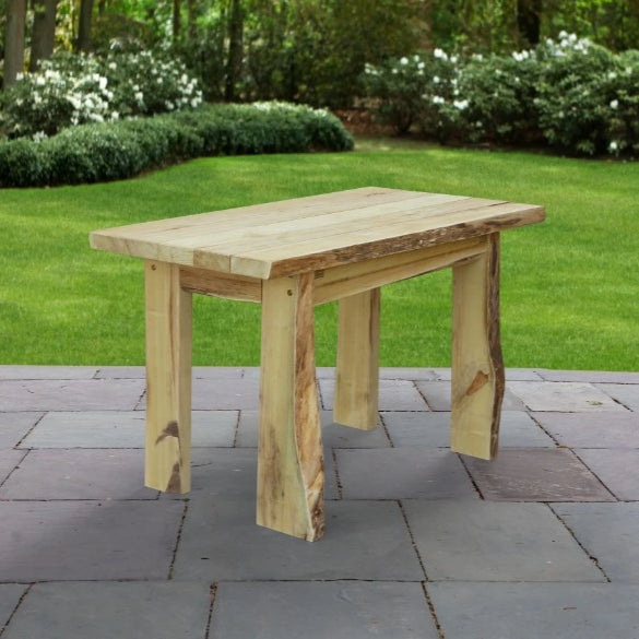 A&L Furniture Blue Mountain Series 4' Rustic Live Edge Autumnwood Picnic Table, Unfinished
