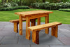 A&L Furniture Blue Mountain Series 4' Rustic Live Edge Picnic Table with Benches, Cedar Stain