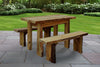 A&L Furniture Blue Mountain Series 4' Rustic Live Edge Picnic Table with Benches, Mushroom Stain