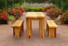 A&L Furniture Blue Mountain Series 5' Rustic Live Edge Picnic Table with Benches, Cedar Stain