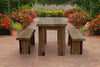 A&L Furniture Blue Mountain Series 5' Rustic Live Edge Picnic Table with Benches, Mushroom Stain