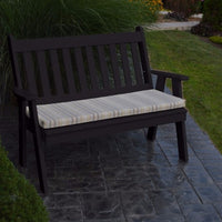 A&L Furniture Amish-Made Poly Traditional English Garden Bench, Black
