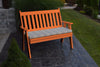 A&L Furniture Amish-Made Poly Traditional English Garden Bench, Orange