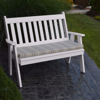 A&L Furniture Amish-Made Poly Traditional English Garden Bench, White