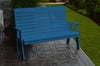 A&L Furniture Amish-Made Poly Winston Garden Bench, Blue