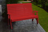 A&L Furniture Amish-Made Poly Winston Garden Bench, Bright Red