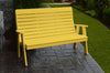 A&L Furniture Amish-Made Poly Winston Garden Bench, Lemon Yellow