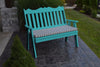 A&L Furniture Amish-Made Poly Royal English Garden Bench, Aruba Blue