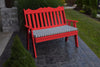 A&L Furniture Amish-Made Poly Royal English Garden Bench, Bright Red