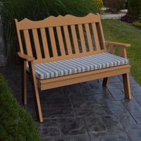 A&L Furniture Amish-Made Poly Royal English Garden Bench, Cedar
