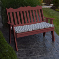 A&L Furniture Amish-Made Poly Royal English Garden Bench, Cherrywood