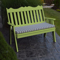 A&L Furniture Amish-Made Poly Royal English Garden Bench, Tropical Lime