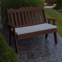 A&L Furniture Amish-Made Poly Royal English Garden Bench, Tudor Brown