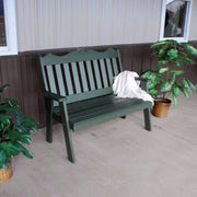 A&L Furniture Amish-Made Poly Royal English Garden Bench, Turf Green