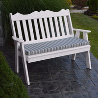 A&L Furniture Amish-Made Poly Royal English Garden Bench, White
