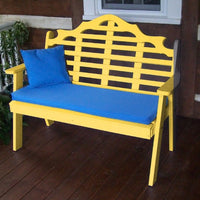 A&L Furniture Amish-Made Poly Marlboro Garden Bench, Lemon Yellow