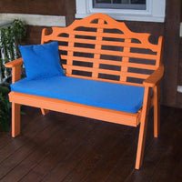 A&L Furniture Amish-Made Poly Marlboro Garden Bench, Orange