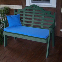 A&L Furniture Amish-Made Poly Marlboro Garden Bench, Turf Green