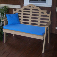 A&L Furniture Amish-Made Poly Marlboro Garden Bench, Weathered Wood