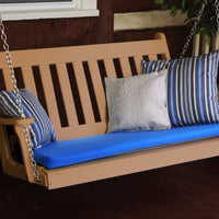 A&L Furniture Amish-Made Poly Traditional English Porch Swing, Cedar