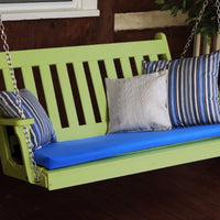 A&L Furniture Amish-Made Poly Traditional English Porch Swing, Tropical Lime