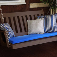 A&L Furniture Amish-Made Poly Traditional English Porch Swing, Tudor Brown