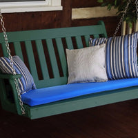 A&L Furniture Amish-Made Poly Traditional English Porch Swing, Turf Green