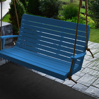 A&L Furniture Amish-Made Poly Winston Porch Swing, Blue