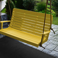 A&L Furniture Amish-Made Poly Winston Porch Swing, Lemon Yellow