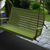 A&L Furniture Amish-Made Poly Winston Porch Swing, Tropical Lime